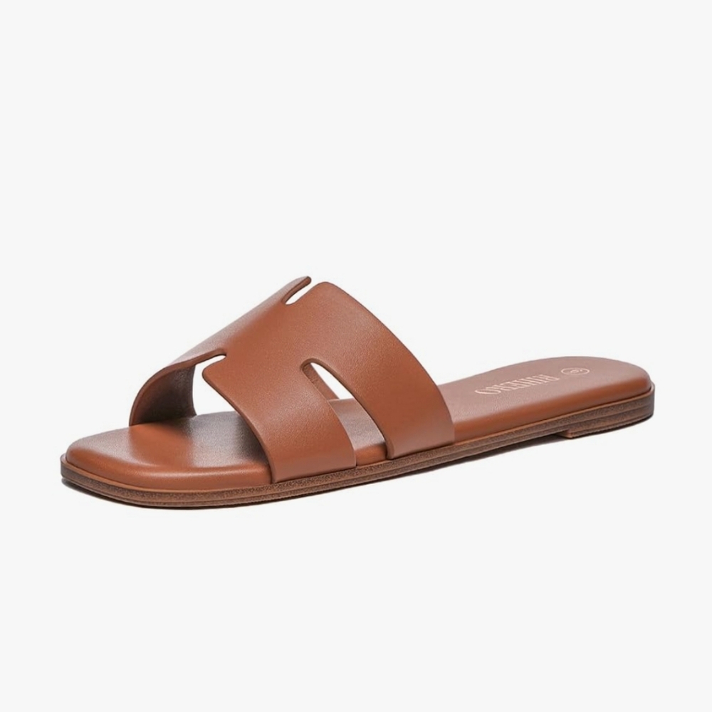 NWT Rihero Women's Dressy Flat Sandals Comfortable Slip On Leather